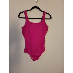 Land's End Hot Pink Underwire One Piece Swimsuit Sz 12